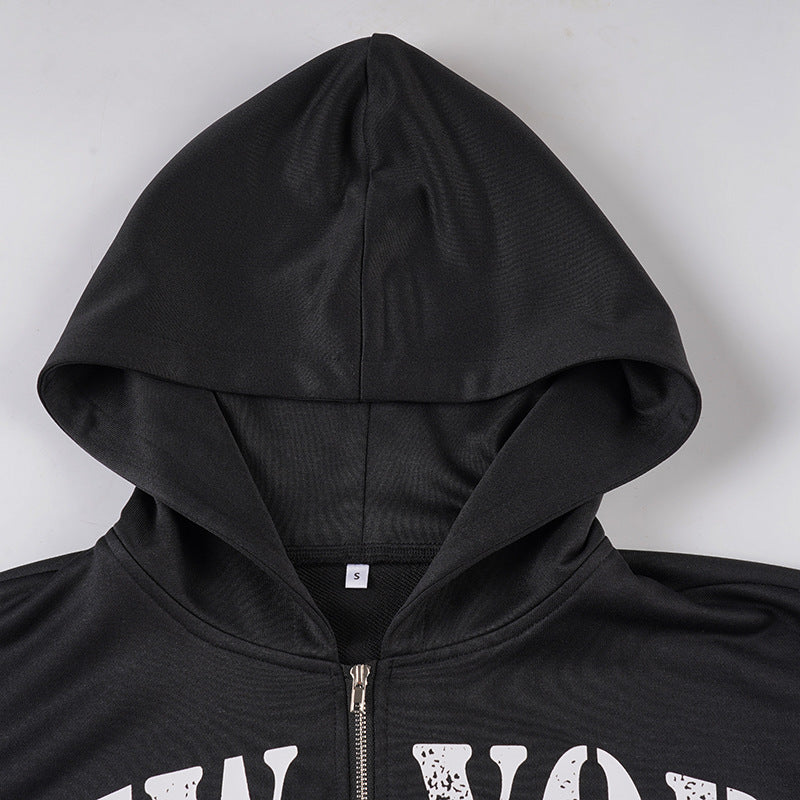 Effortless New York City Chic Cropped Zip-Up Hoodie - Your Fall Go-To