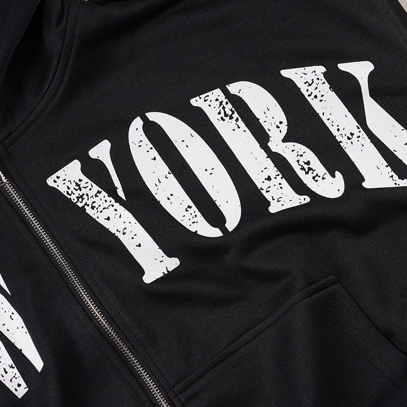 Effortless New York City Chic Cropped Zip-Up Hoodie - Your Fall Go-To