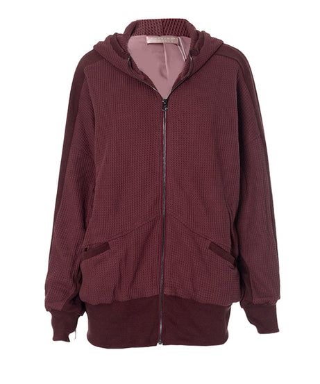 Cozy Chic Waffle Knit Zip-Up Hoodie for Women - Your Fall & Winter Everyday Essential