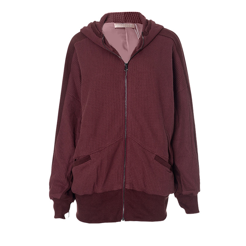 Cozy Chic Waffle Knit Zip-Up Hoodie for Women - Your Fall & Winter Everyday Essential