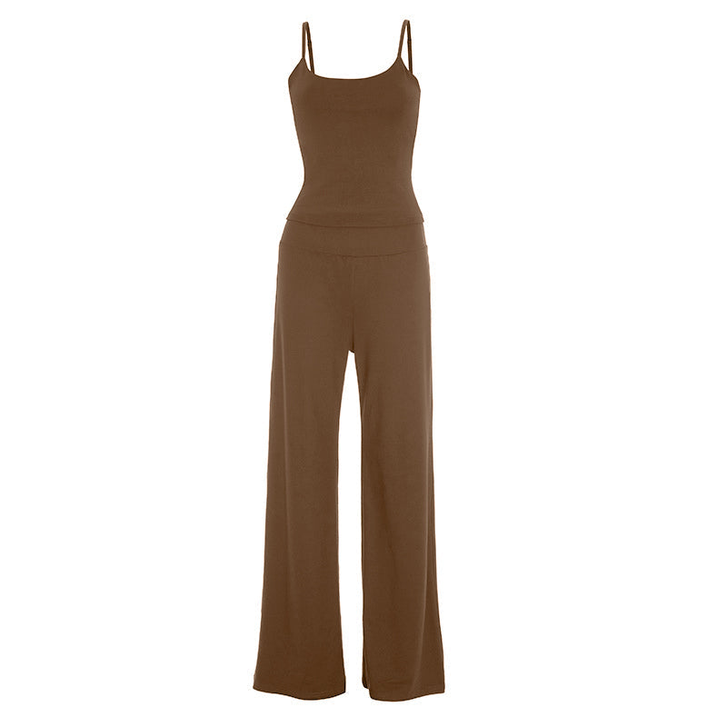 Effortless Fall Comfort: Women's Cami & Wide-Leg Palazzo Loungewear Set