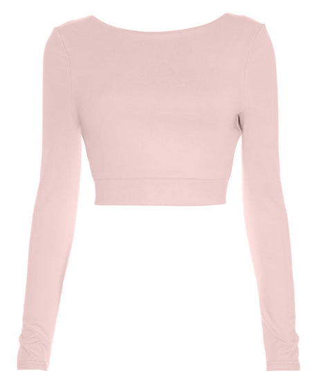 Sky Blue Long Sleeve Crop Top - Effortless Fall Style & Versatility