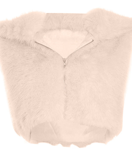 Radiant Yellow Faux Fur Vest | Cozy Zip-Up Fall Layer for American Women