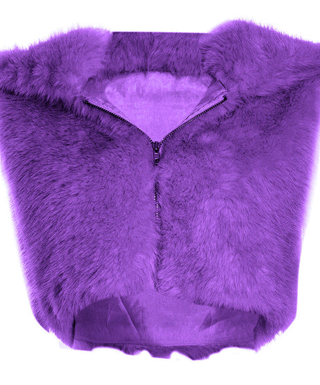 Radiant Yellow Faux Fur Vest | Cozy Zip-Up Fall Layer for American Women