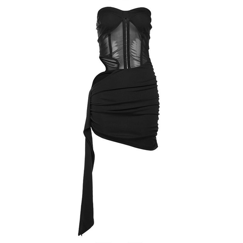 Glamorous Sweetheart Corset Mesh Cut-Out Mini Dress - Your Daring Statement Piece for Fall & Holiday Parties