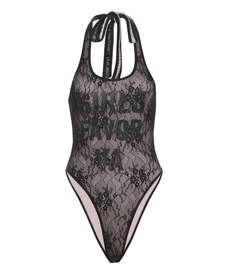 “Girls Favor Ya” Lace Halter Bodysuit – Y2K Chic for Fall & Beyond