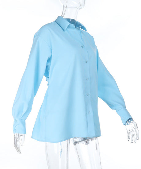 Effortless Sky Blue Relaxed Fit Button-Down Shirt for Women - Your Fall 2025 Wardrobe Essential