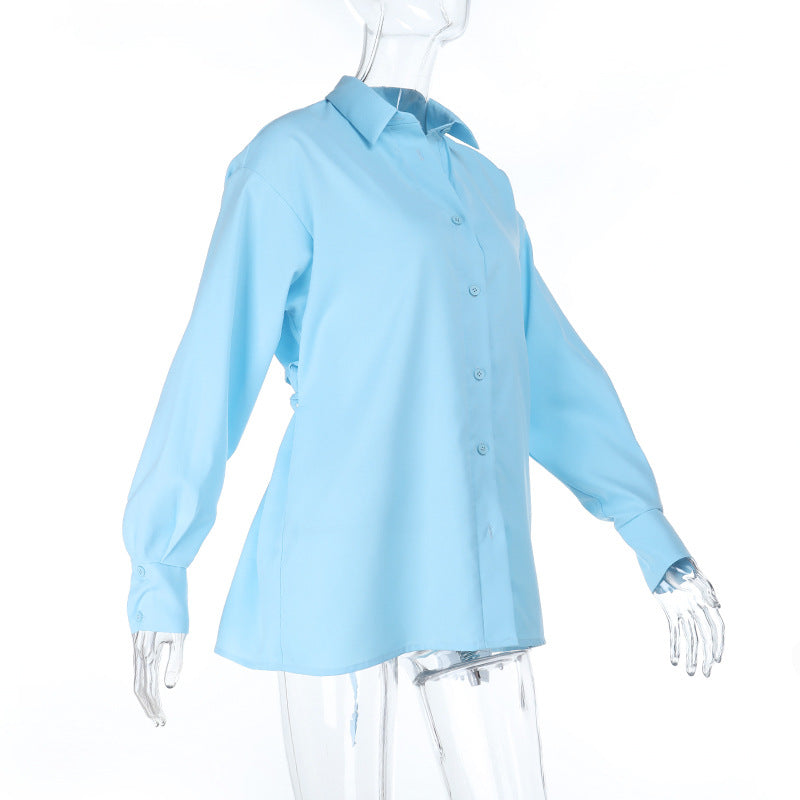 Effortless Sky Blue Relaxed Fit Button-Down Shirt for Women - Your Fall 2025 Wardrobe Essential