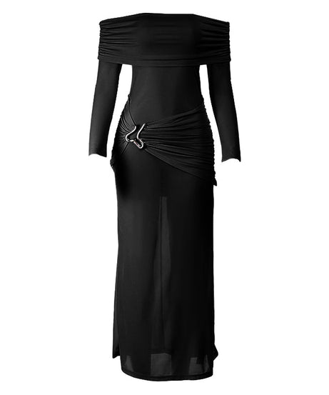 Lavender Goddess Off-Shoulder Ruched Maxi Dress - Your Fall Event & Resort Escape Essential