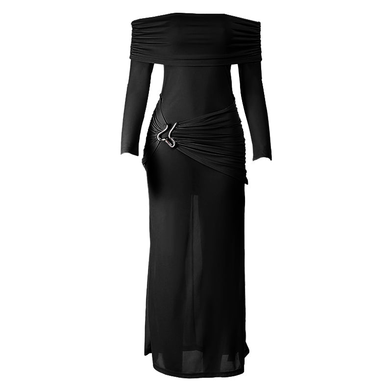 Lavender Goddess Off-Shoulder Ruched Maxi Dress - Your Fall Event & Resort Escape Essential