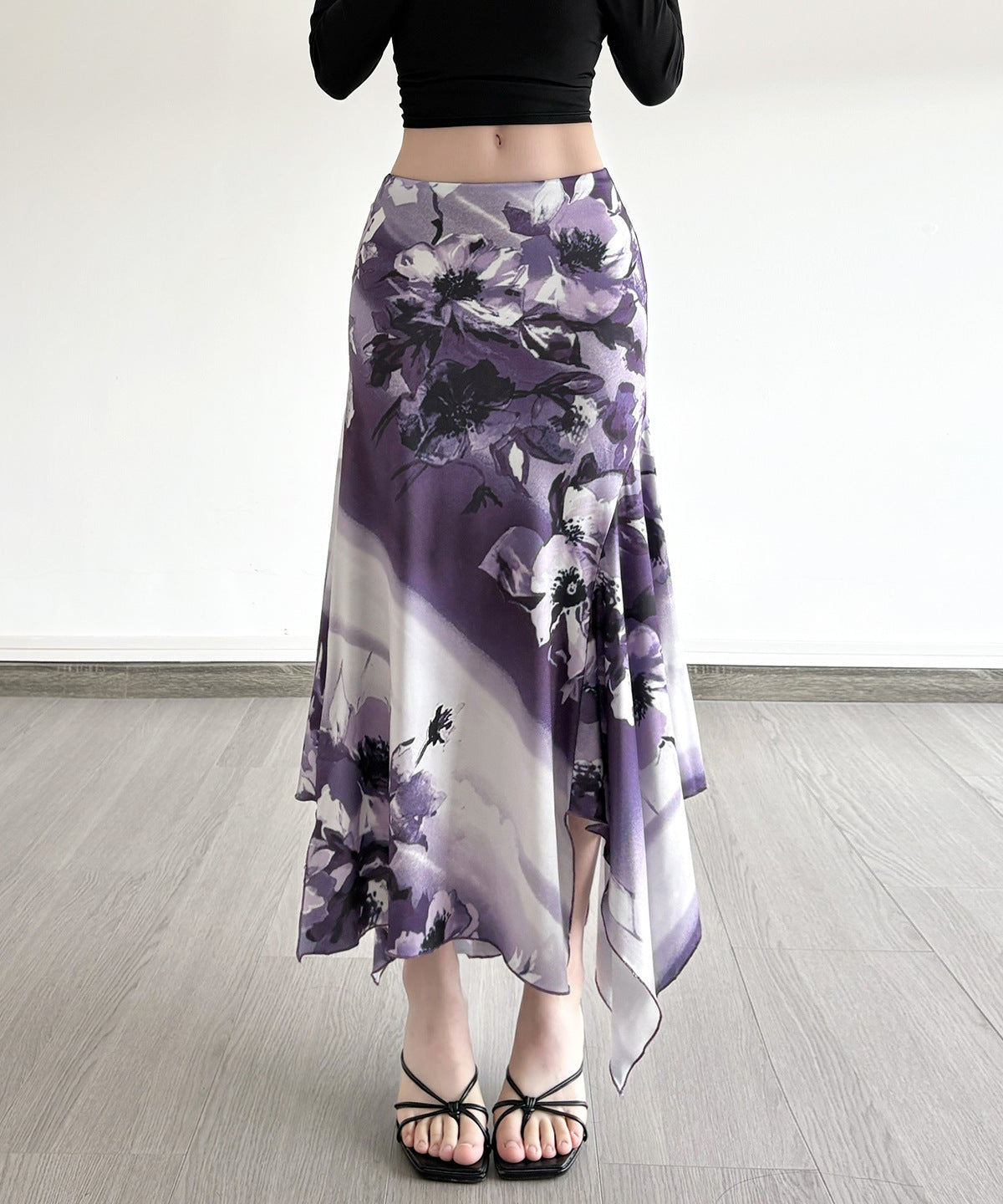Enchanting Plum Floral Asymmetrical Maxi Skirt - Your Chic Fall & Holiday Statement
