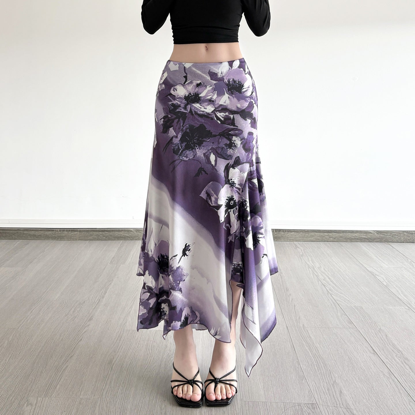 Enchanting Plum Floral Asymmetrical Maxi Skirt - Your Chic Fall & Holiday Statement