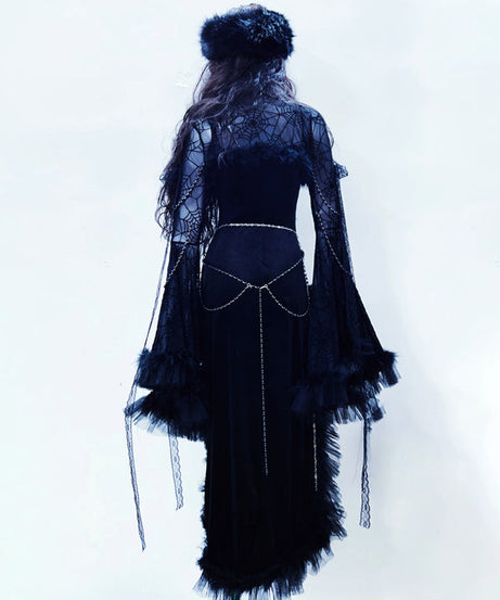 Bewitching Black & Red Gothic Vampire Maxi Dress - Your Ultimate Halloween & Dark Romance Statement