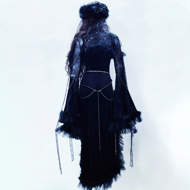 Bewitching Black & Red Gothic Vampire Maxi Dress - Your Ultimate Halloween & Dark Romance Statement