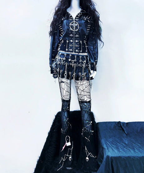 Rebel Heart Gothic Faux Leather Zip-Up Jacket | O-Ring & Spike Statement Top for Women