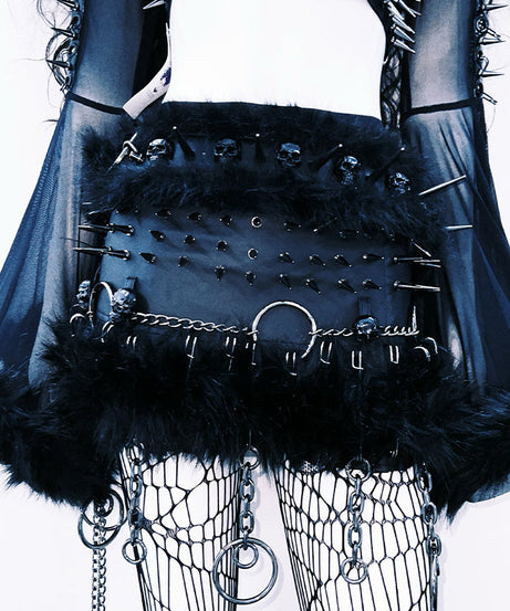 Spiked & Sheer Gothic Crop Top: Edgy Halloween & Fall Night Out Essential for American Women