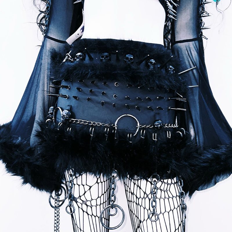 Spiked & Sheer Gothic Crop Top: Edgy Halloween & Fall Night Out Essential for American Women