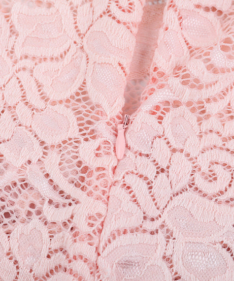 Blush Pink Lace & Ruched Romper | Long Sleeve Holiday Party & Date Night Chic