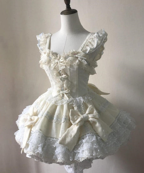 Ethereal Coquette Bow & Lace Mini Dress - Fall Festivities & Holiday Glamour