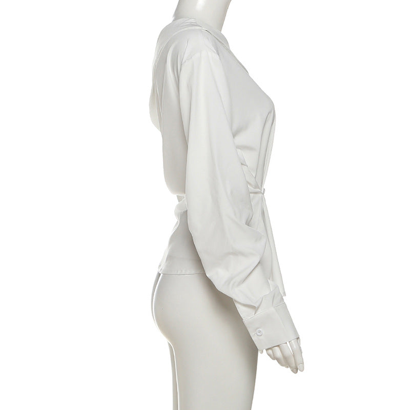 Asymmetrical Draped One-Shoulder Blouse | Effortless Fall & Holiday Glam