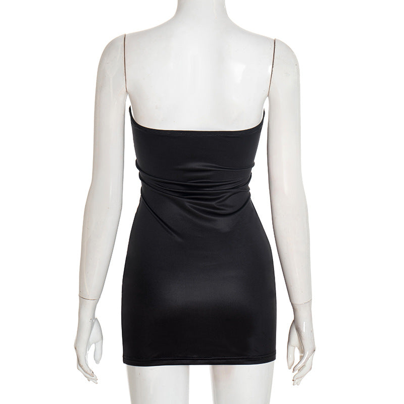 American Babe's Spooky Chic Jack-O'-Lantern Tube Mini Dress - Halloween Party Ready Bodycon