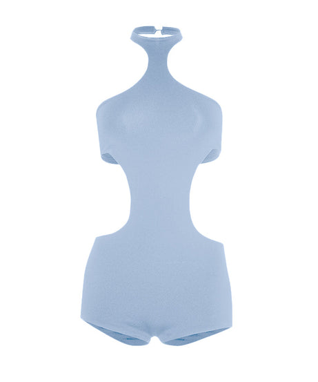 Sleek Black Halter Cut-Out Playsuit – Your Essential for Holiday Parties & Nights Out