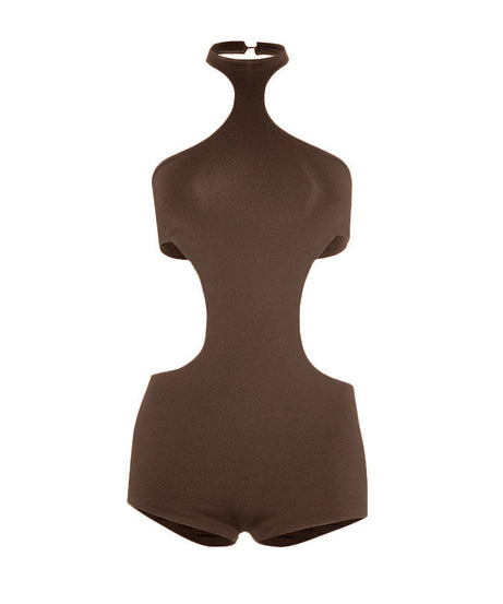 Sleek Black Halter Cut-Out Playsuit – Your Essential for Holiday Parties & Nights Out