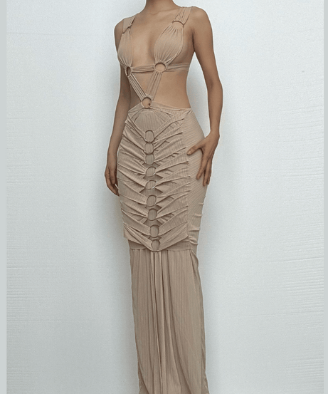 Midnight Allure O-Ring Cutout Maxi Dress - The Ultimate Fall & Holiday Statement