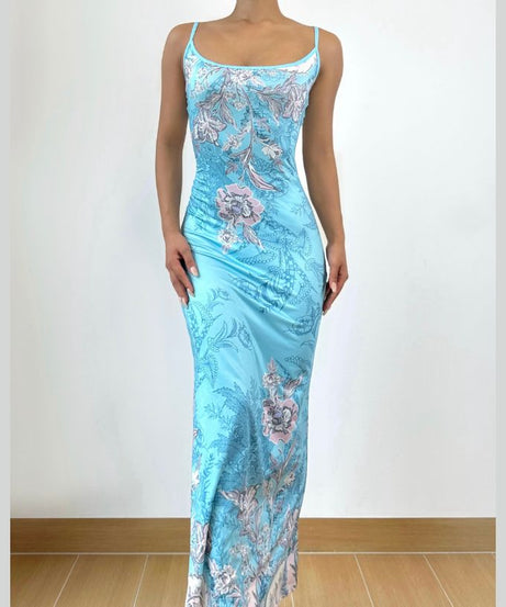 Effortless Chic Sky Blue Floral Maxi Dress - Your Dreamy Fall Getaway Essential