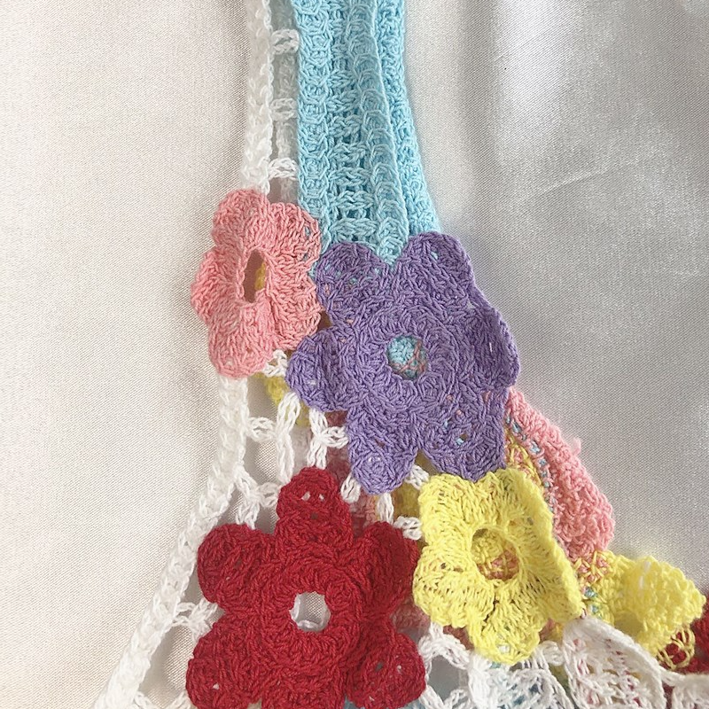 Vibrant Floral Crochet Cami Top - Boho Knit for Sunny Escapes & Chic Fall Layering