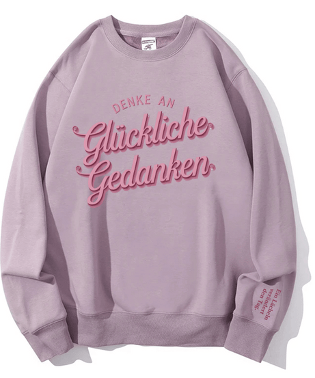 Cozy 'Think Happy Thoughts' Crewneck Sweatshirt for Women | Fall & Winter Comfort & Joy