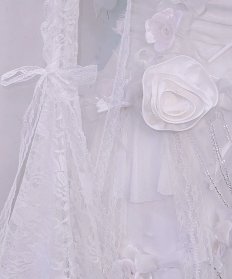 Ethereal Floral Applique Sheer Maxi Gown – Dreamy Bridal, Enchanted Fall Gala & Unique Halloween Costume