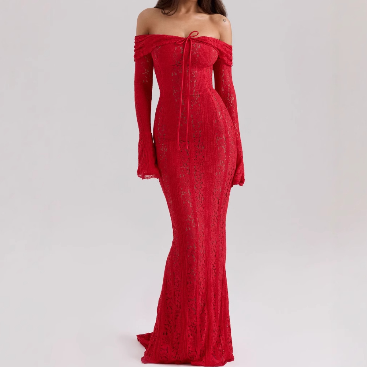 Dreamy White Lace Off-Shoulder Maxi Dress - Your Winter Getaway & Bridal Event Essential