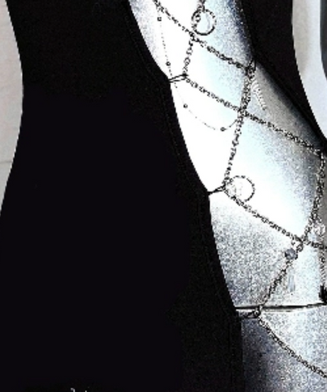 Daring Goth Glam Chain Slit Maxi Dress | Edgy Fall Nights & Halloween Statement