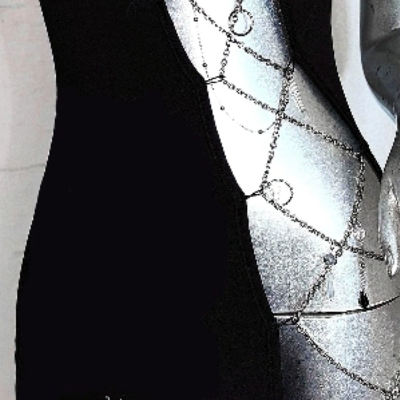 Daring Goth Glam Chain Slit Maxi Dress | Edgy Fall Nights & Halloween Statement