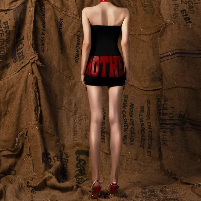 Gothic Glam Angelic Sculpture Strapless Mini Dress | Edgy Fall & Holiday Statement