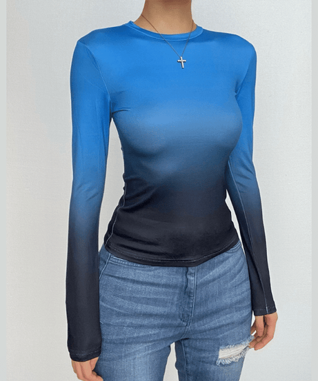 Ocean Sunset Ombre Long Sleeve Top - Your Chic Fall & Winter Wardrobe Staple
