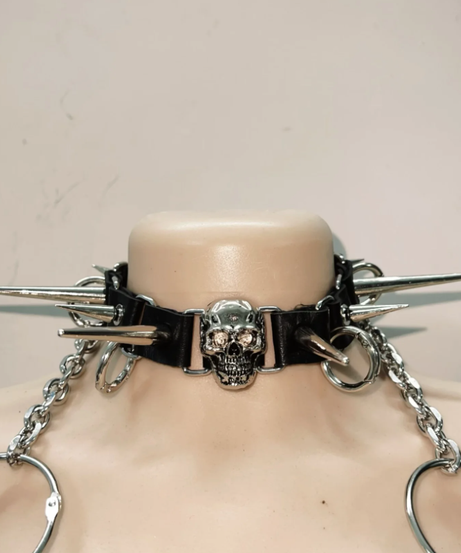 Fierce Spiked Faux Leather Harness Ensemble | Ultimate Halloween, Rave & Clubwear Set