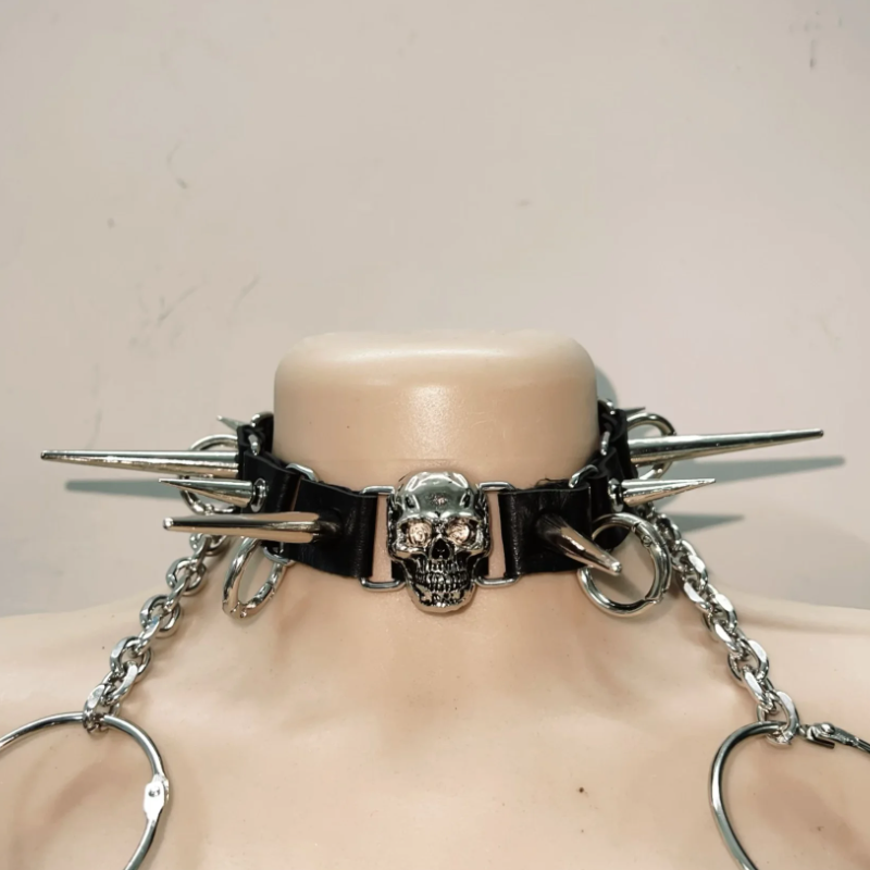 Fierce Spiked Faux Leather Harness Ensemble | Ultimate Halloween, Rave & Clubwear Set