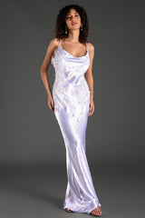 Alanides Bead Applique Satin Dress