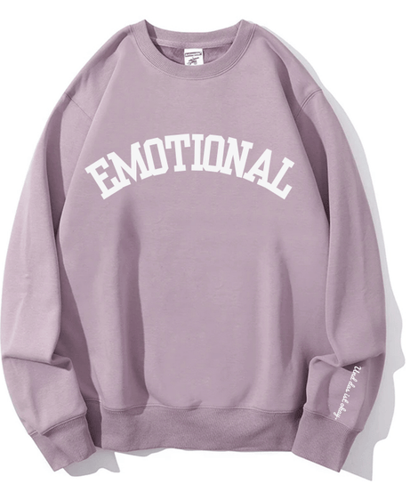 Cozy 'Emotional & That's Okay' Crewneck Sweatshirt – Fall & Winter Comfort for Her
