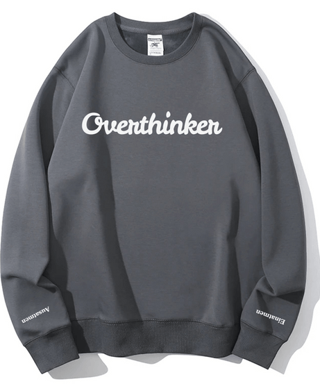 Overthinker Cozy Lavender Crewneck Sweatshirt | Mindful "Breathe In, Breathe Out" Cuffs