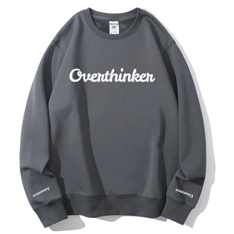 Overthinker Cozy Lavender Crewneck Sweatshirt | Mindful "Breathe In, Breathe Out" Cuffs