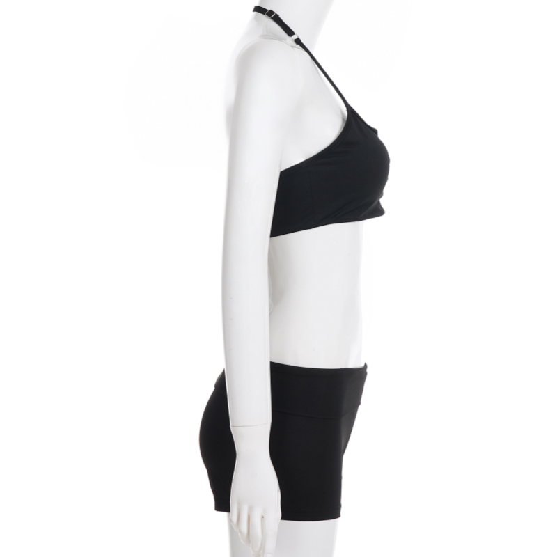 RAPWRITER Halter Crop Top & CIBBAR Shorts Set - Chic American Women's Fall Athleisure