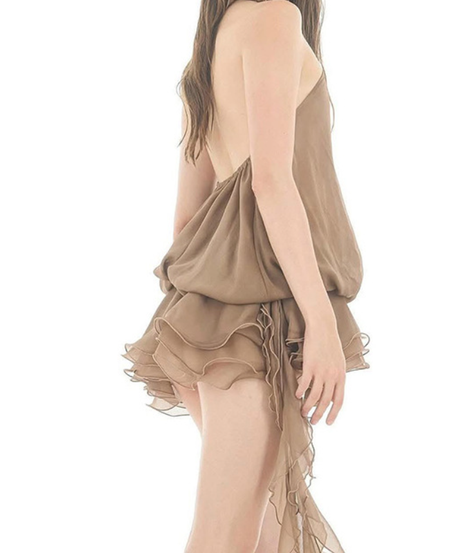 Effortless Chic Ruffle Halter Backless Romper with Dramatic Flow – Your Essential Holiday Getaway & Resort Wear