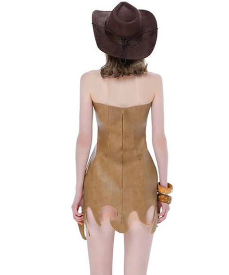 Wild Spirit Faux Leather Mini Dress - Unique Halloween Costume & Fall Party Wear for Women