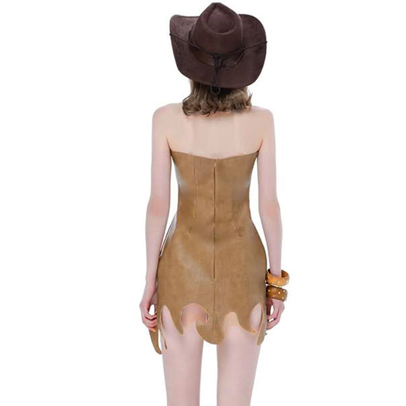 Wild Spirit Faux Leather Mini Dress - Unique Halloween Costume & Fall Party Wear for Women
