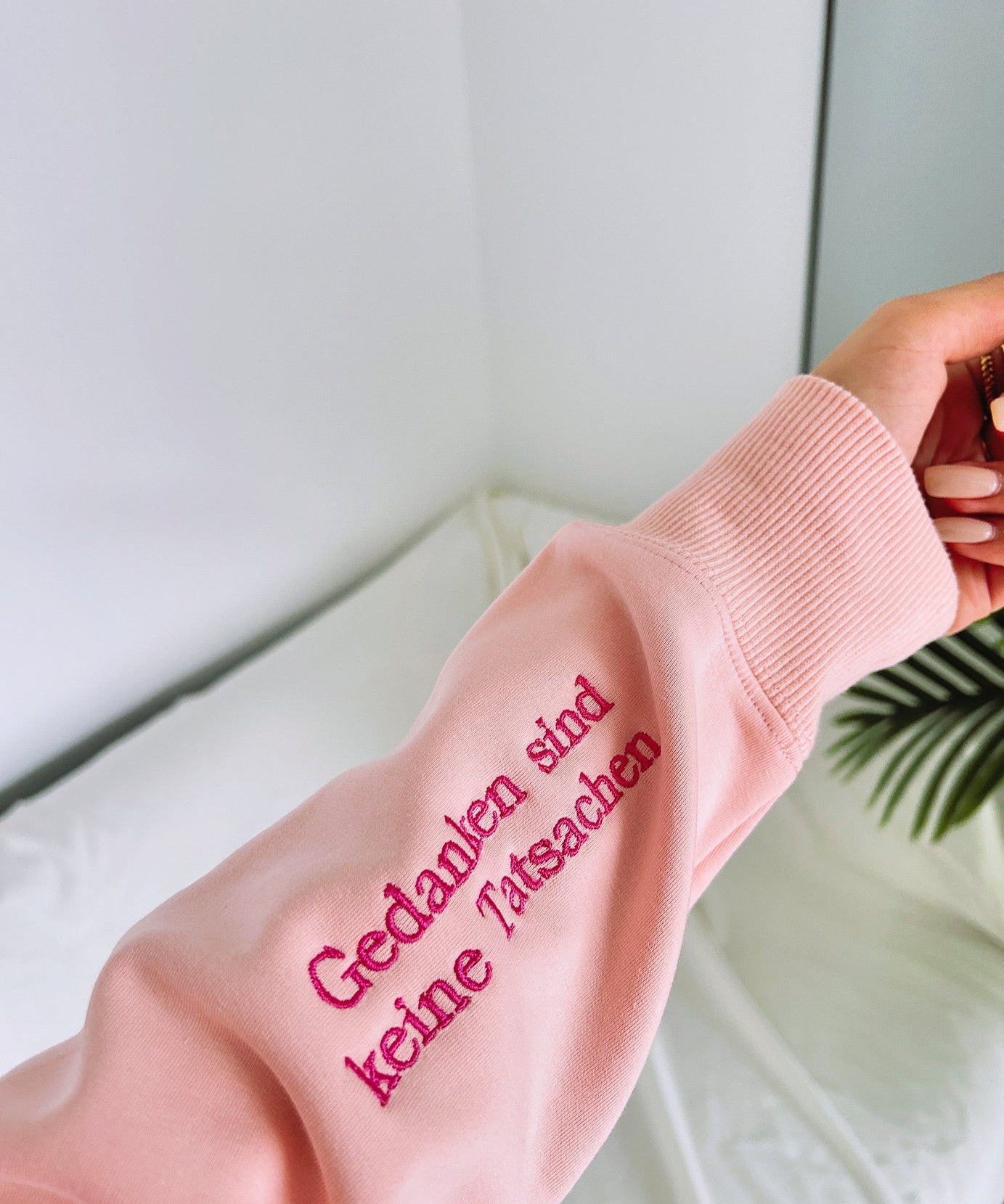 Mindful Overthinker Cozy Pink Sweatshirt | Empowering "Thoughts Are Not Facts" Crewneck for Fall