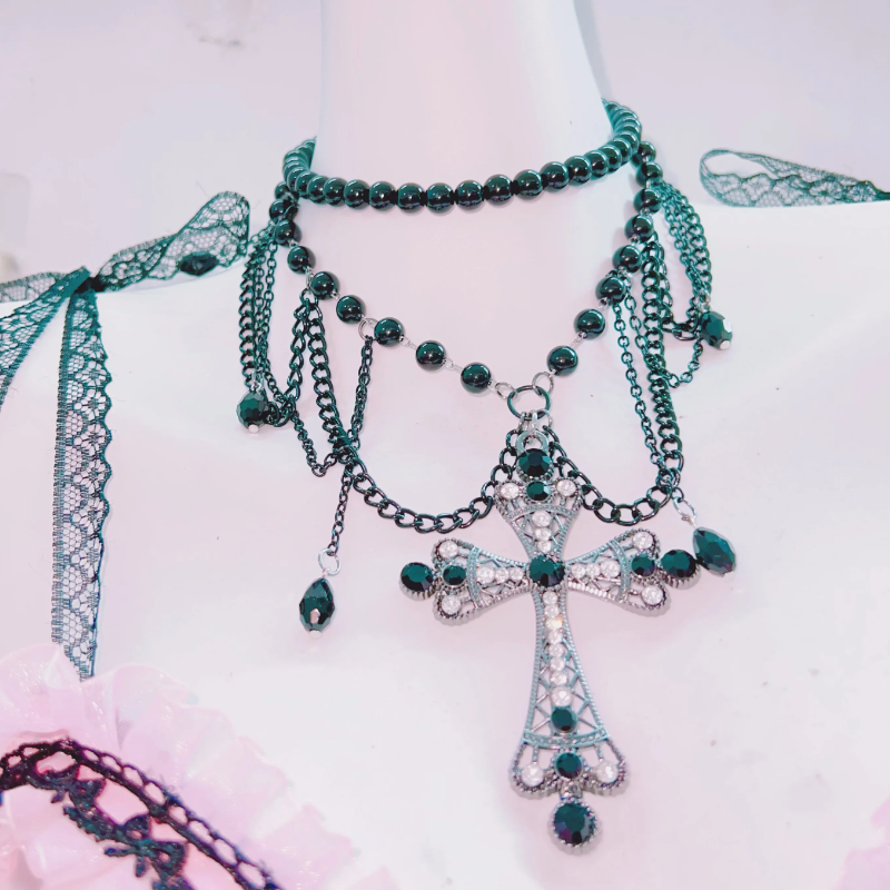 Dark Enchantress Pink & Emerald Gothic Corset Top - Halloween & Fall Glamour