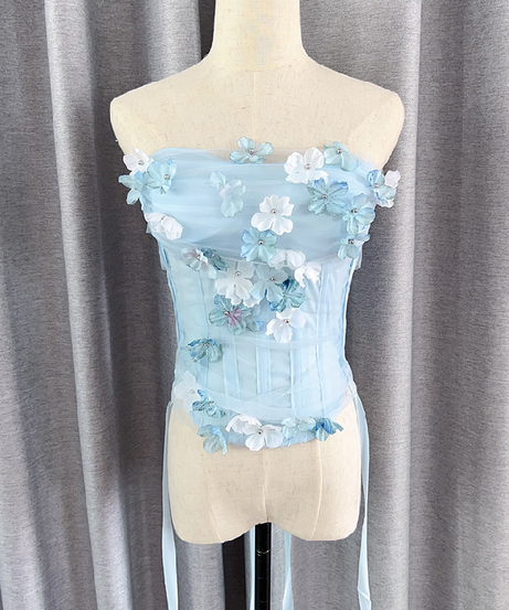 Ethereal Bloom Corset Tube Top - Chic Fall & Holiday Party Statement